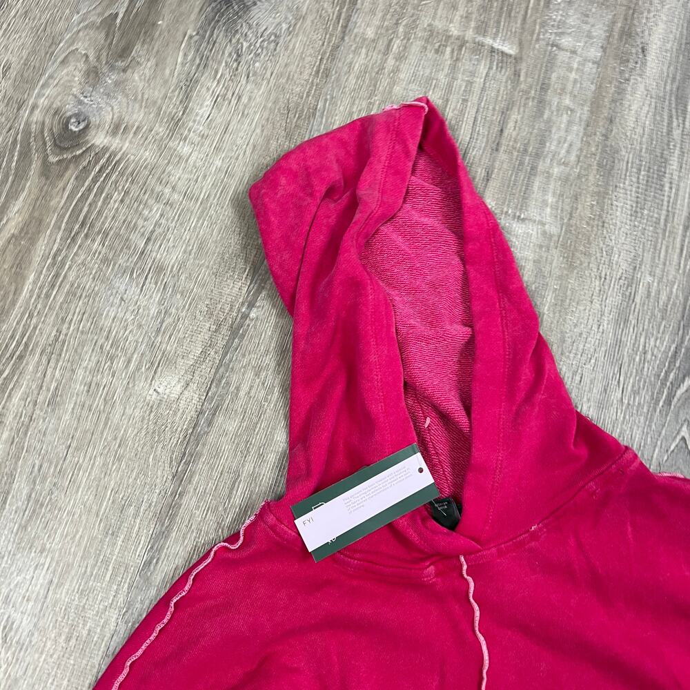 Wild Fable Women's Magenta Pink Seamed Hooded Sweatshirt - Size Medium - NWT - Picture 5 of 10